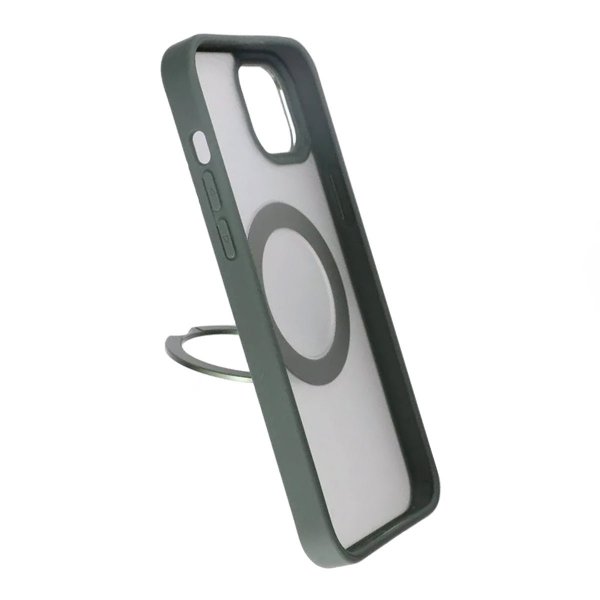 Rvelon iPhone 15 Plus Skal Roterbart MagSafe Stativ Grøn
