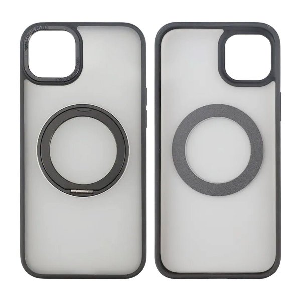 Rvelon iPhone 15 Plus Cover Roterbart MagSafe Stativ Sort