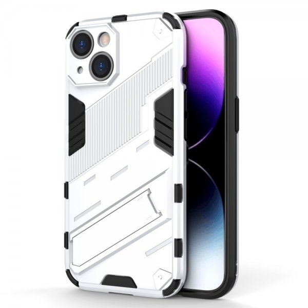 iPhone 15 Plus Cover med Stander Hvid