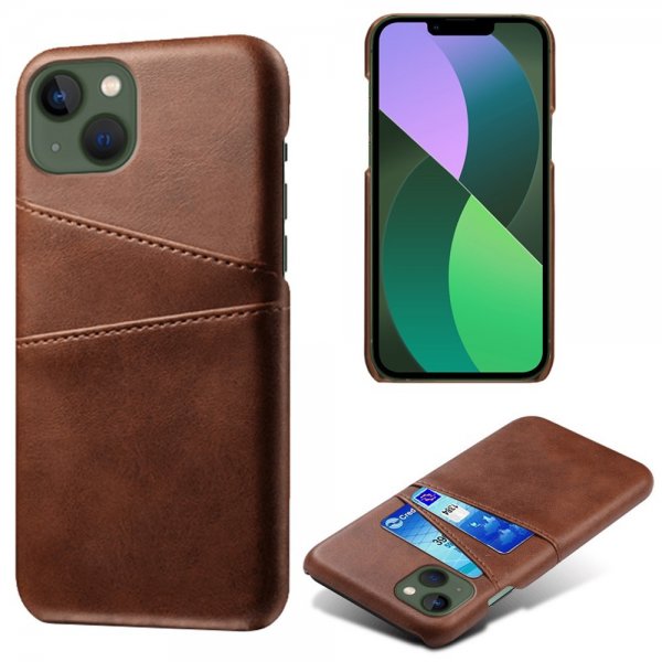 iPhone 15 Plus Cover med to Kortlommer Mørkebrun