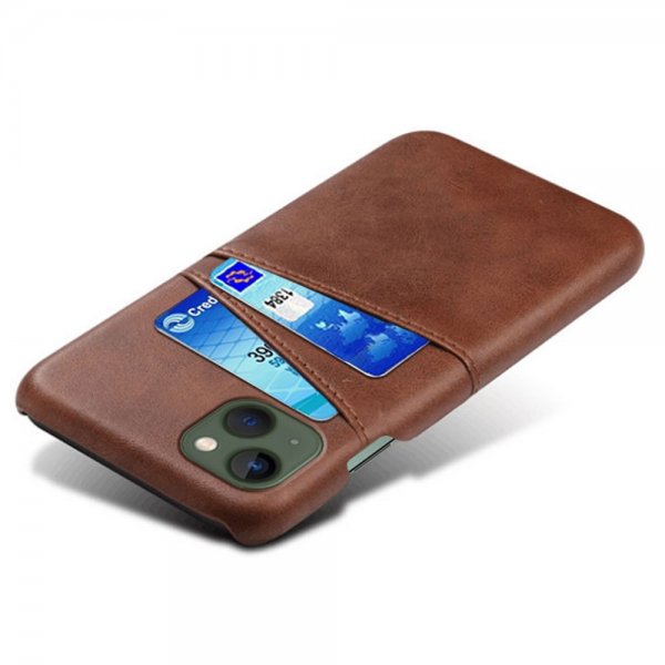 iPhone 15 Plus Cover med to Kortlommer Mørkebrun