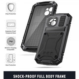 R-JUST iPhone 15 Plus Cover Metal Stødsikkert Sort