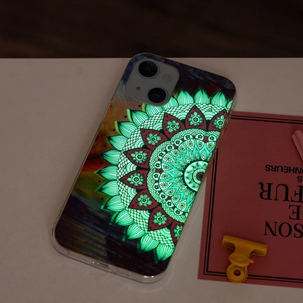 iPhone 15 Plus Cover Motiv Blå Mandala