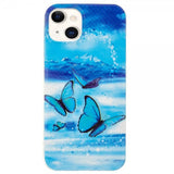 iPhone 15 Plus Cover Motiv Blå Sommerfugle