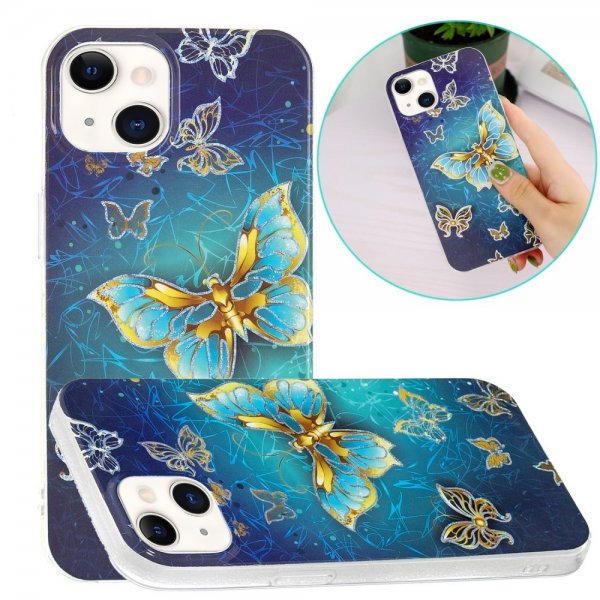 iPhone 15 Plus Cover Motiv Glittersommerfugle