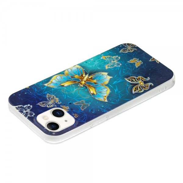 iPhone 15 Plus Cover Motiv Glittersommerfugle