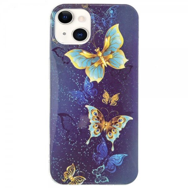 iPhone 15 Plus Cover Motiv Gyldne Sommerfugle