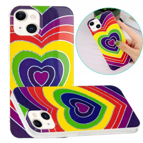 iPhone 15 Plus Cover Motiv Hjerte mønster