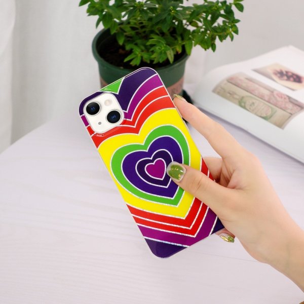 iPhone 15 Plus Cover Motiv Hjerte mønster