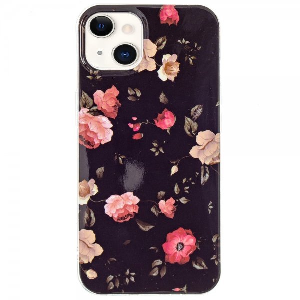 iPhone 15 Plus Cover Motiv Roser Sort