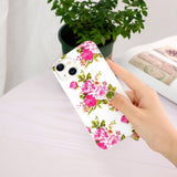 iPhone 15 Plus Cover Motiv Roser Hvid