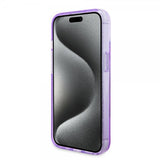 Guess iPhone 15 Plus Cover Ring Stand Glitter MagSafe Lilla