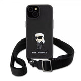 Karl Lagerfeld iPhone 15 Plus Cover Saffiano Crossbody Sort