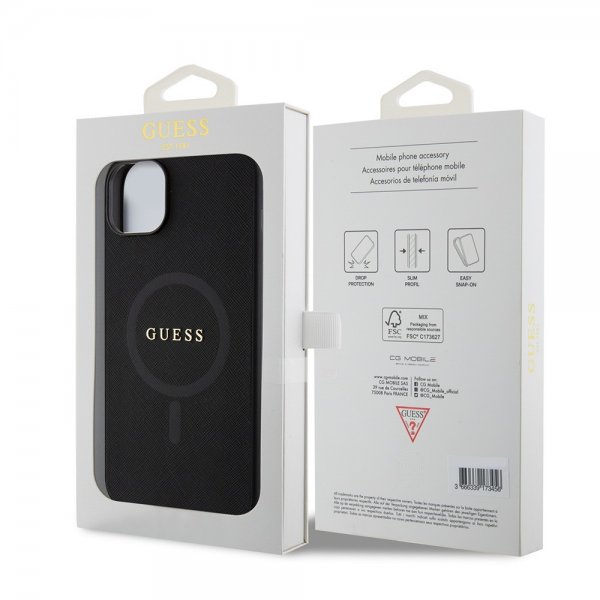 Guess iPhone 15 Plus Cover Saffiano MagSafe Sort