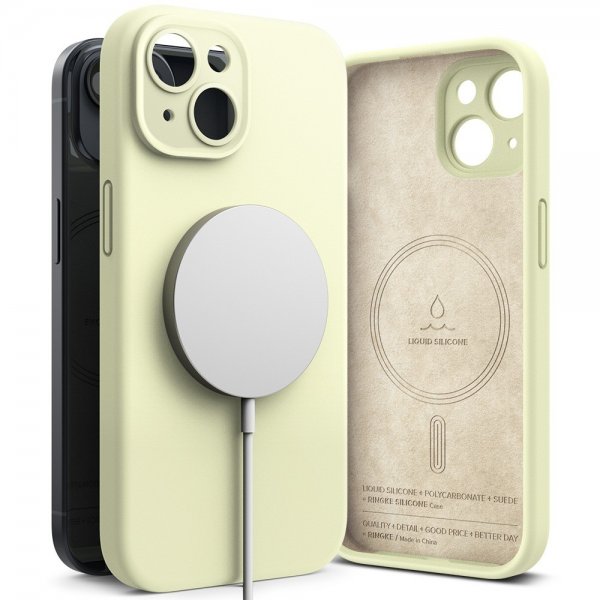 Ringke iPhone 15 Plus Cover Silicone Magnetic Sunny Lime