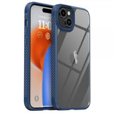 Ipaky iPhone 15 Plus Cover Gennemsigtig Bagside Blå