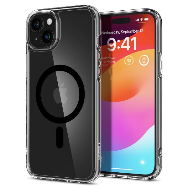 Spigen iPhone 15 Plus Cover Ultra Hybrid MagFit Sort