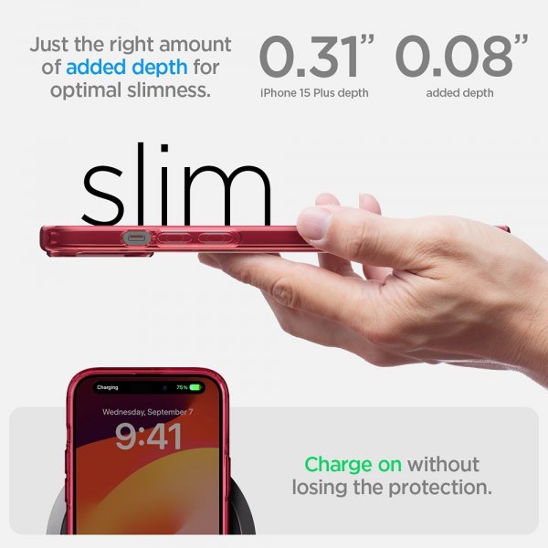 Spigen iPhone 15 Plus Cover Ultra Hybrid Red Crystal
