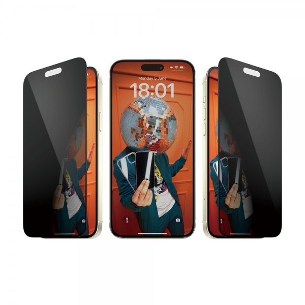 PanzerGlass iPhone 15 Plus Skærmbeskyttelse Ultra-Wide Fit Privacy EasyAligner