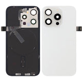iPhone 15 Pro Bagsideglas Komplet OEM - Titanium Hvid