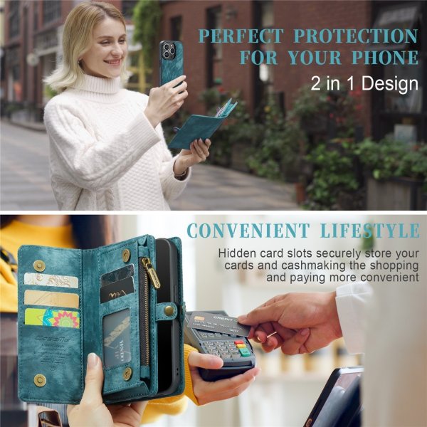 CaseMe iPhone 15 Pro Cover 008 Series Aftageligt cover Petrol