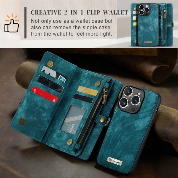 CaseMe iPhone 15 Pro Cover 008 Series Aftageligt cover Petrol