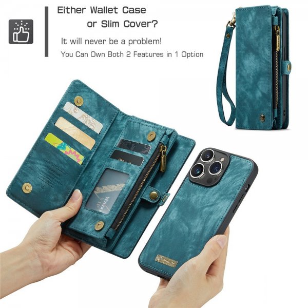 CaseMe iPhone 15 Pro Cover 008 Series Aftageligt cover Petrol