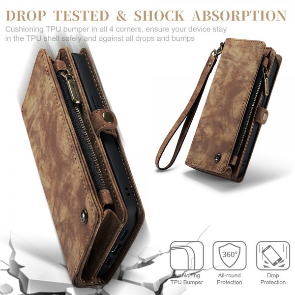 CaseMe iPhone 15 Pro Cover 008 Series Aftageligt Cover Brun