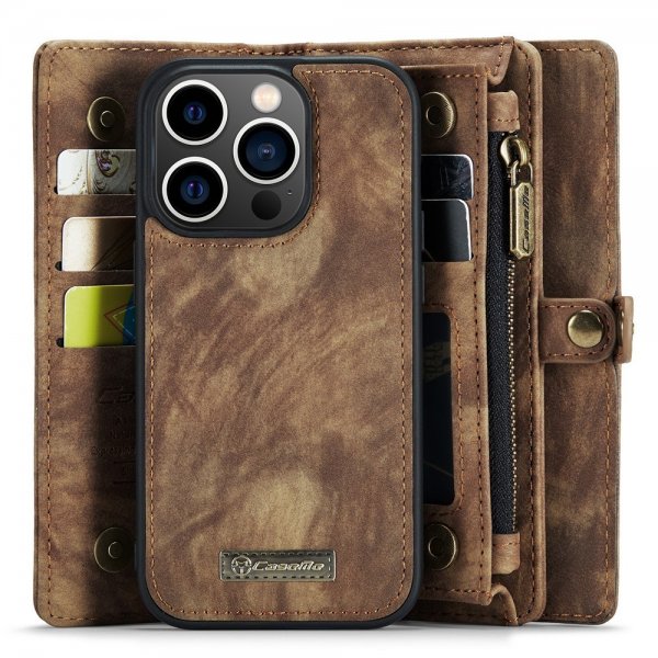 CaseMe iPhone 15 Pro Cover 008 Series Aftageligt Cover Brun