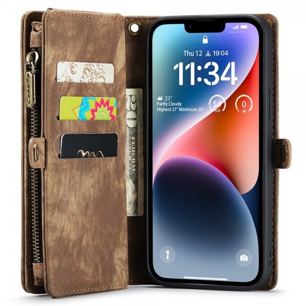 CaseMe iPhone 15 Pro Cover 008 Series Aftageligt Cover Brun