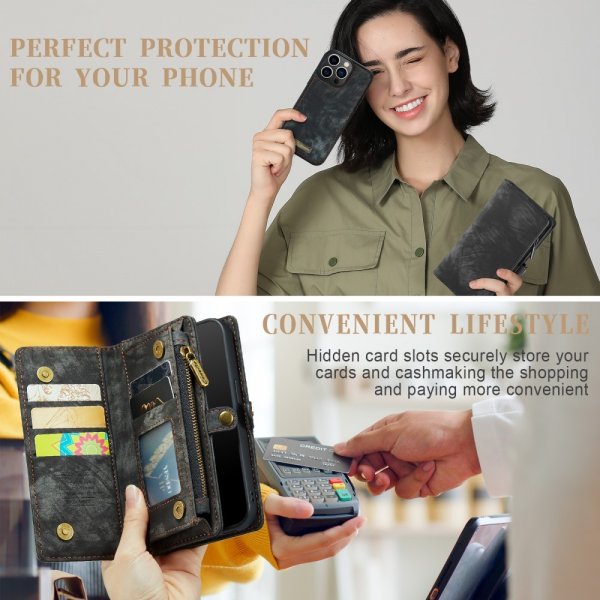 CaseMe iPhone 15 Pro Cover 008 Series Aftageligt Cover Sort
