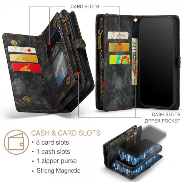 CaseMe iPhone 15 Pro Cover 008 Series Aftageligt Cover Sort