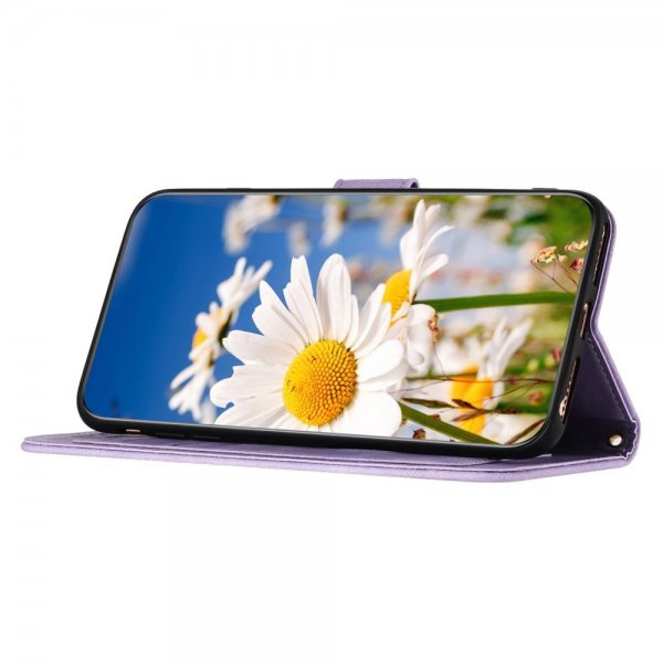 iPhone 15 Pro Cover Blomstermønster Lilla