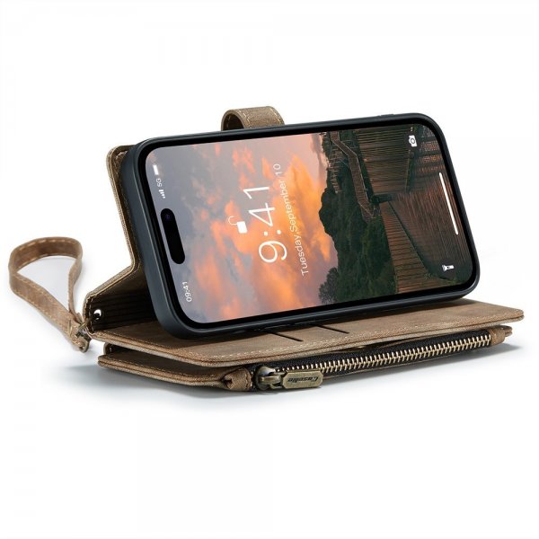 CaseMe iPhone 15 Pro Cover C30-serien Brun