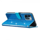 iPhone 15 Pro Cover Glitter Blå