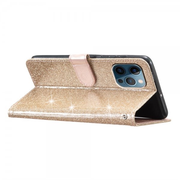 iPhone 15 Pro Cover Glitter Guld