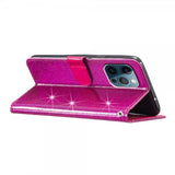 iPhone 15 Pro Cover Glitter Magenta