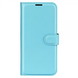 iPhone 15 Pro Cover Litchi Blå