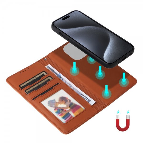 Betopnice iPhone 15 Pro Cover med Aftageligt Cover 005 Brun