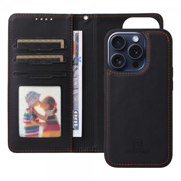 Betopnice iPhone 15 Pro Cover med Aftageligt Skal 005 Sort