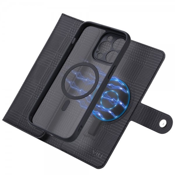 VILI iPhone 15 Pro Cover med Aftageligt Cover GHB Series MagSafe Sort