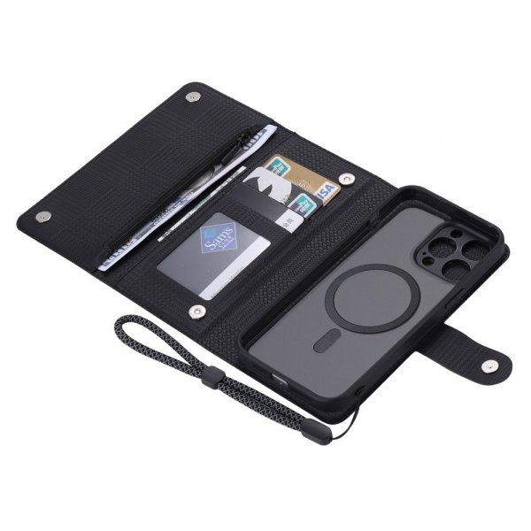 VILI iPhone 15 Pro Cover med Aftageligt Cover GHB Series MagSafe Sort