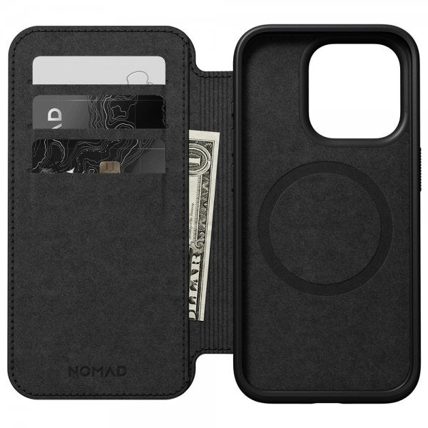 Nomad iPhone 15 Pro Cover Modern Leather Folio Brun