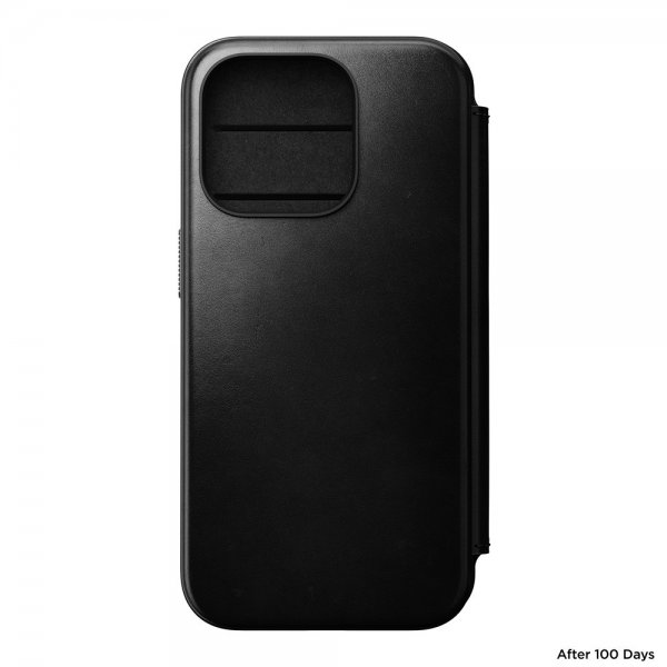Nomad iPhone 15 Pro Cover Modern Leather Folio Horween Sort