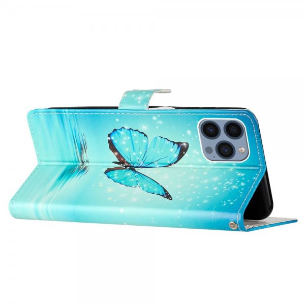iPhone 15 Pro Cover Motiv Blå Sommerfugl