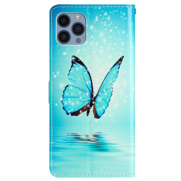 iPhone 15 Pro Cover Motiv Blå Sommerfugl