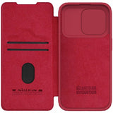 Nillkin iPhone 15 Pro Cover Qin Pro Series Rød