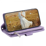 iPhone 15 Pro Cover Diamantmønster Lynlås Lilla