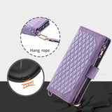 iPhone 15 Pro Cover Diamantmønster Lynlås Lilla