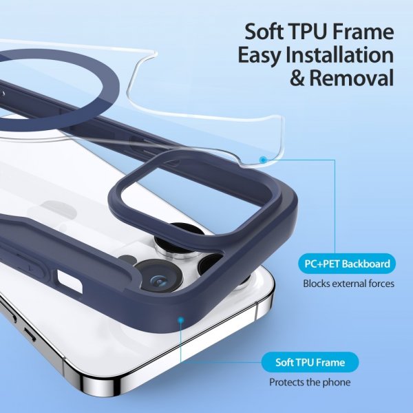 Dux Ducis iPhone 15 Pro Cover Skin X Pro Series MagSafe Blå